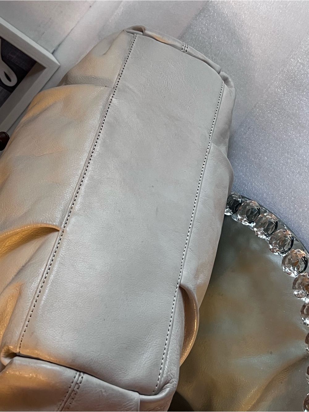 Michael Kors Cream and Brown Leather Shoulder Bag - Picture 10 of 14
